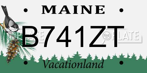 B741ZT Maine License Plate