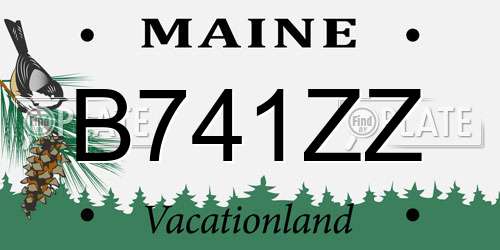 B741ZZ Maine License Plate
