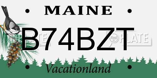 B74BZT Maine License Plate