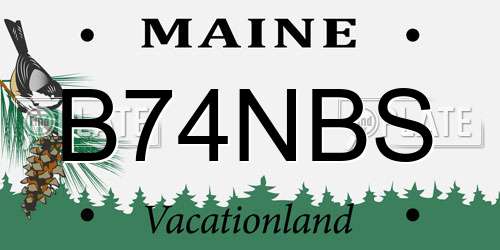 B74NBS Maine License Plate