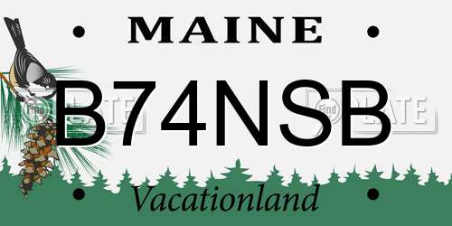 B74NSB Maine License Plate