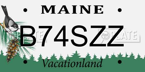 B74SZZ Maine License Plate