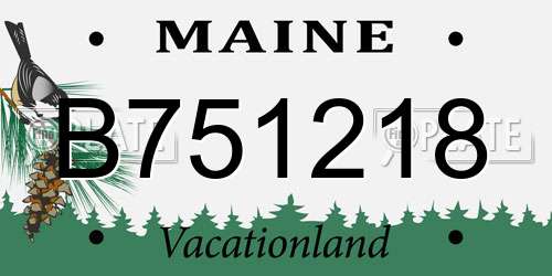 B751218 Maine License Plate