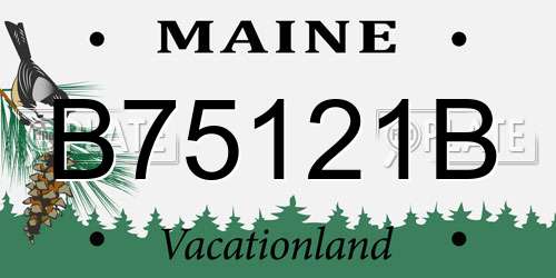 B75121B Maine License Plate