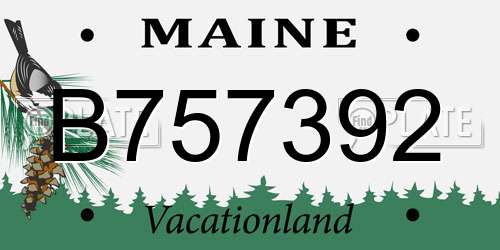 B757392 Maine License Plate