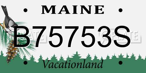 B75753S Maine License Plate