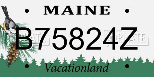 B75824Z Maine License Plate