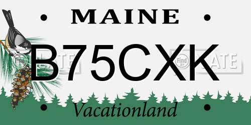 B75CXK Maine License Plate