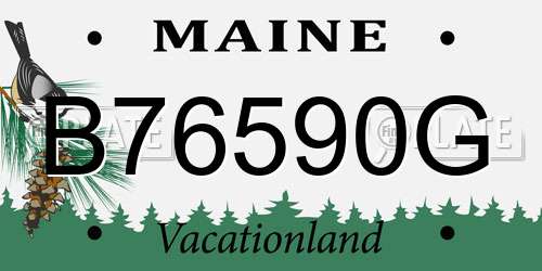 B76590G Maine License Plate