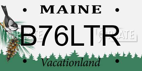 B76LTR Maine License Plate