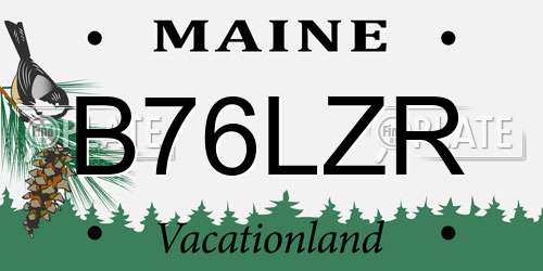 B76LZR Maine License Plate