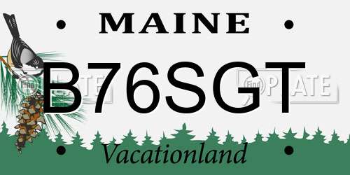 B76SGT Maine License Plate