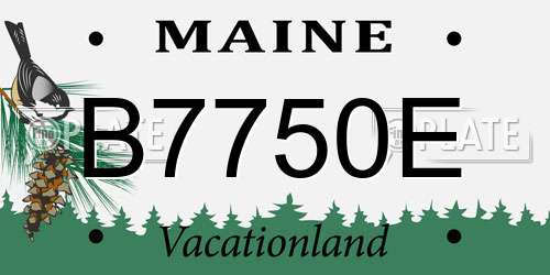 B7750E Maine License Plate