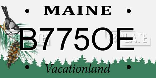 B775OE Maine License Plate
