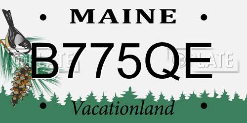B775QE Maine License Plate