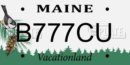 B777CU Maine License Plate