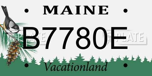 B7780E Maine License Plate