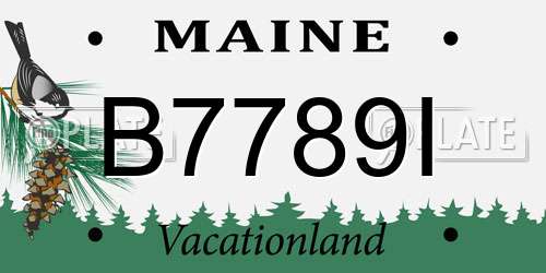 B7789I Maine License Plate