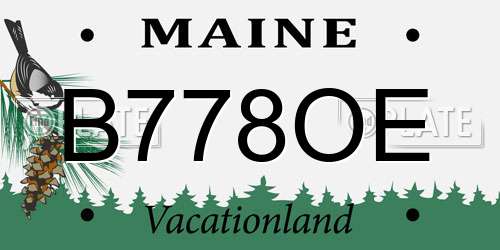 B778OE Maine License Plate