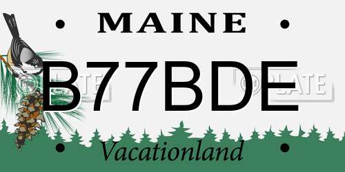 B77BDE Maine License Plate