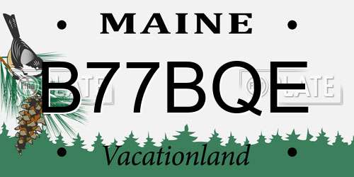 B77BQE Maine License Plate