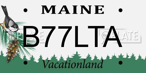 B77LTA Maine License Plate