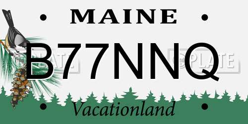 B77NNQ Maine License Plate