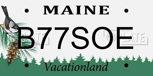 B77SOE Maine License Plate