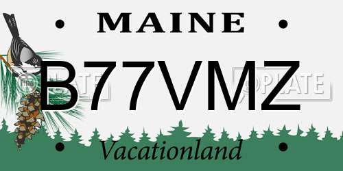 B77VMZ Maine License Plate