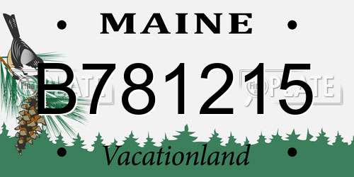 B781215 Maine License Plate