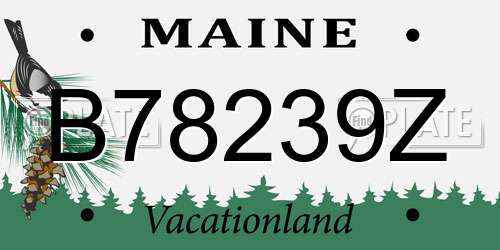 B78239Z Maine License Plate