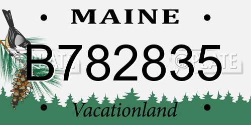 B782835 Maine License Plate