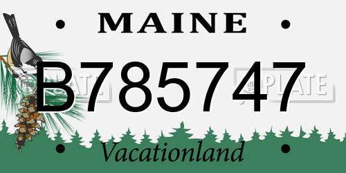 B785747 Maine License Plate