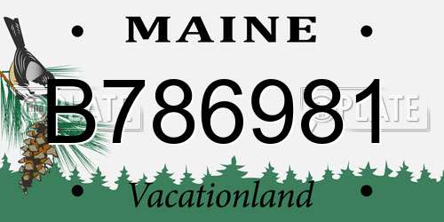 B786981 Maine License Plate