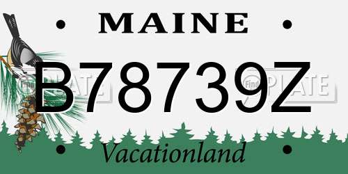 B78739Z Maine License Plate