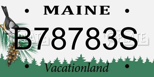 B78783S Maine License Plate