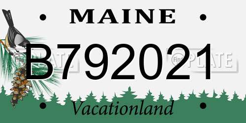 B792021 Maine License Plate
