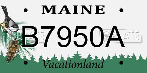 B7950A Maine License Plate