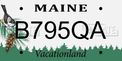 B795QA Maine License Plate
