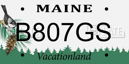 B807GS Maine License Plate
