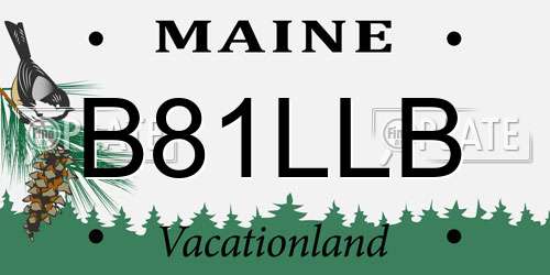 B81LLB Maine License Plate