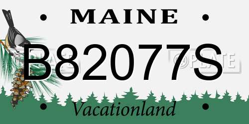 B82077S Maine License Plate