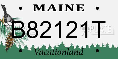 B82121T Maine License Plate