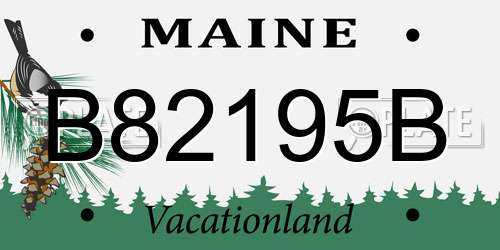 B82195B Maine License Plate