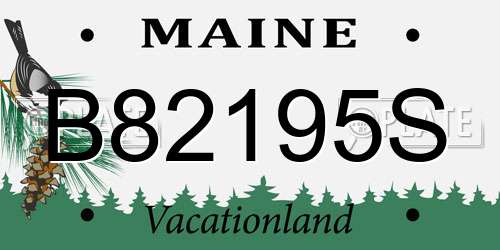 B82195S Maine License Plate