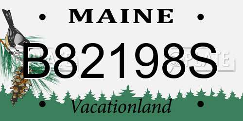 B82198S Maine License Plate