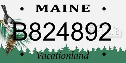 B824892 Maine License Plate