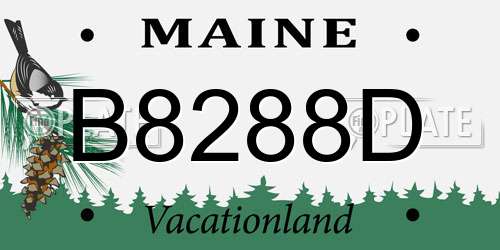 B8288D Maine License Plate