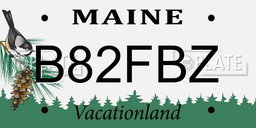 B82FBZ Maine License Plate
