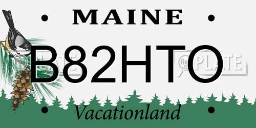 B82HTO Maine License Plate